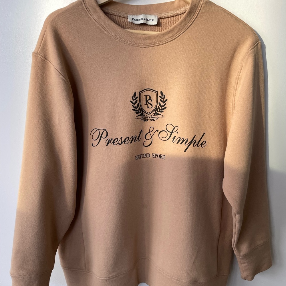 Present& Simple Beige Oversized Sweatshirt - image 1